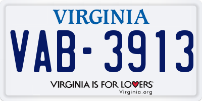 VA license plate VAB3913