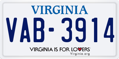 VA license plate VAB3914