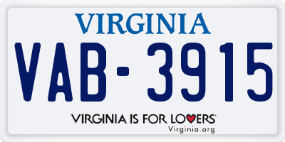 VA license plate VAB3915