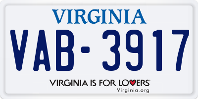 VA license plate VAB3917