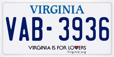 VA license plate VAB3936