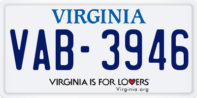 VA license plate VAB3946