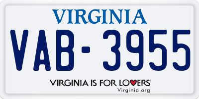 VA license plate VAB3955