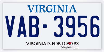 VA license plate VAB3956