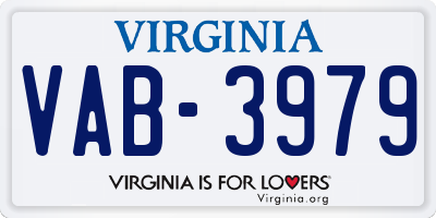 VA license plate VAB3979