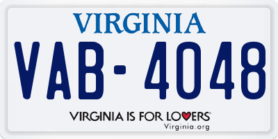 VA license plate VAB4048