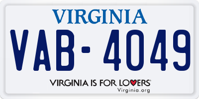 VA license plate VAB4049