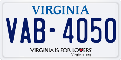 VA license plate VAB4050