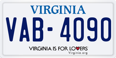 VA license plate VAB4090