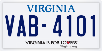 VA license plate VAB4101