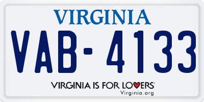 VA license plate VAB4133