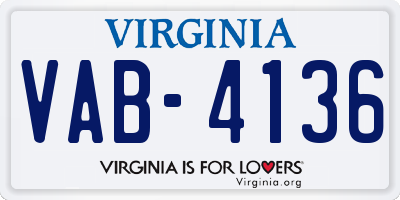 VA license plate VAB4136