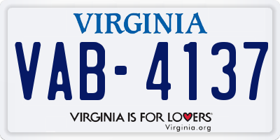 VA license plate VAB4137