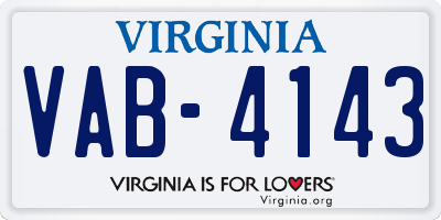 VA license plate VAB4143