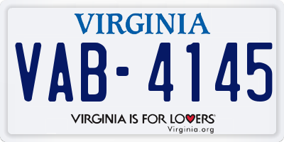 VA license plate VAB4145