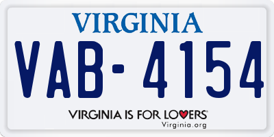 VA license plate VAB4154