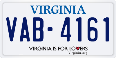 VA license plate VAB4161