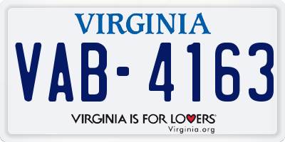 VA license plate VAB4163