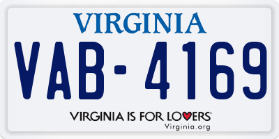 VA license plate VAB4169