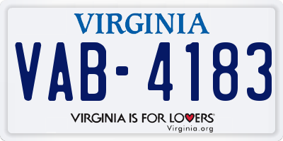 VA license plate VAB4183