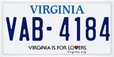 VA license plate VAB4184