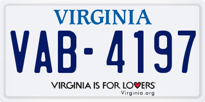 VA license plate VAB4197