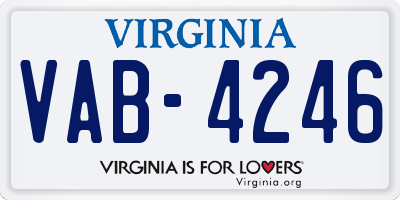 VA license plate VAB4246