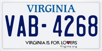 VA license plate VAB4268