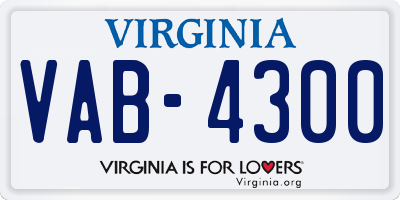 VA license plate VAB4300