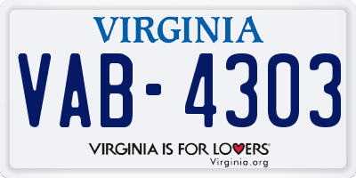 VA license plate VAB4303