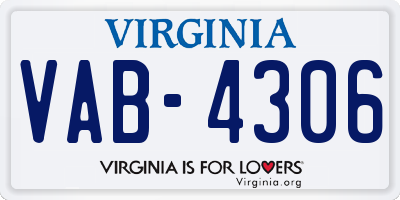 VA license plate VAB4306