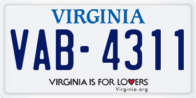VA license plate VAB4311