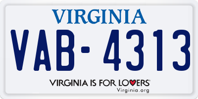 VA license plate VAB4313