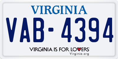 VA license plate VAB4394