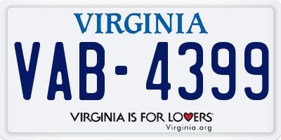 VA license plate VAB4399