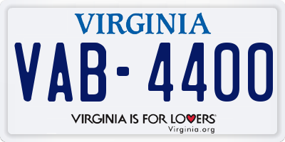 VA license plate VAB4400