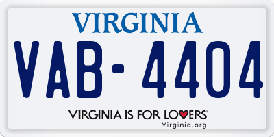 VA license plate VAB4404