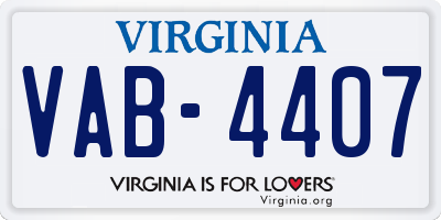 VA license plate VAB4407