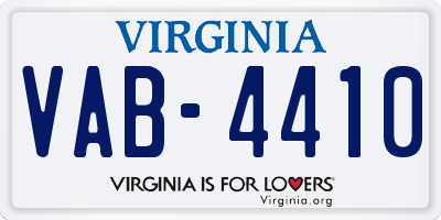 VA license plate VAB4410