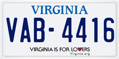 VA license plate VAB4416
