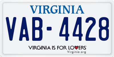 VA license plate VAB4428