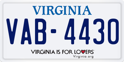 VA license plate VAB4430