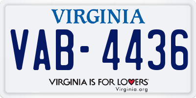 VA license plate VAB4436