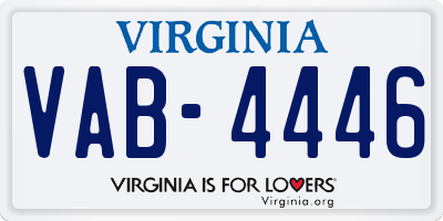 VA license plate VAB4446