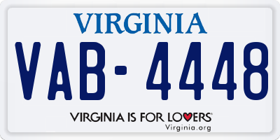 VA license plate VAB4448