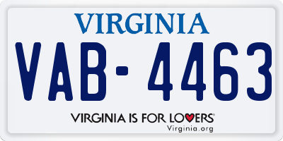 VA license plate VAB4463