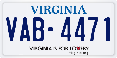 VA license plate VAB4471