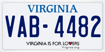 VA license plate VAB4482