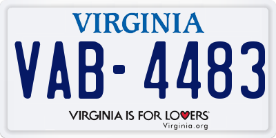VA license plate VAB4483