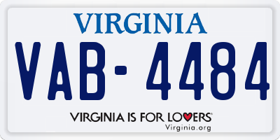 VA license plate VAB4484